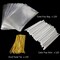360 Pieces Cake Pop Sticks and Wrappers Ties Kit, Including 120ct 6-inch Paper Lollipop Sticks, 120ct Cake Pop Parcel Bags, 120ct Gold Twist Ties for Candy Making Packaging Supplies
